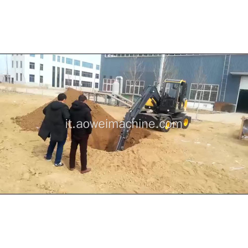 Escavatore gommato con ruote da 15 tonnellate